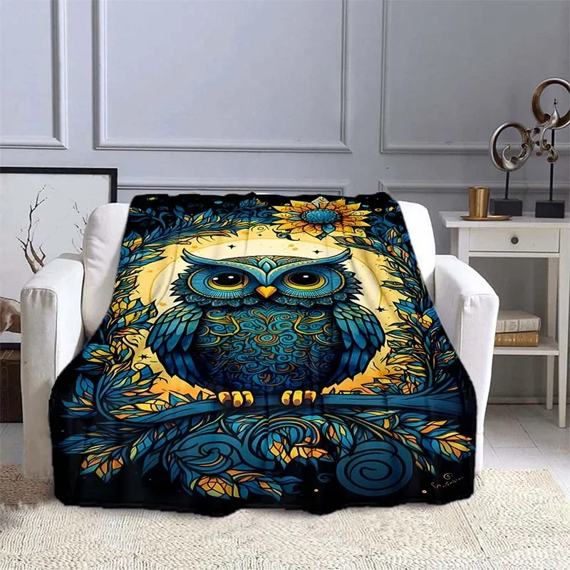 Outdoor Camping Heated Blanket - 어린이 및 성인용 올빼미 패턴 담요,