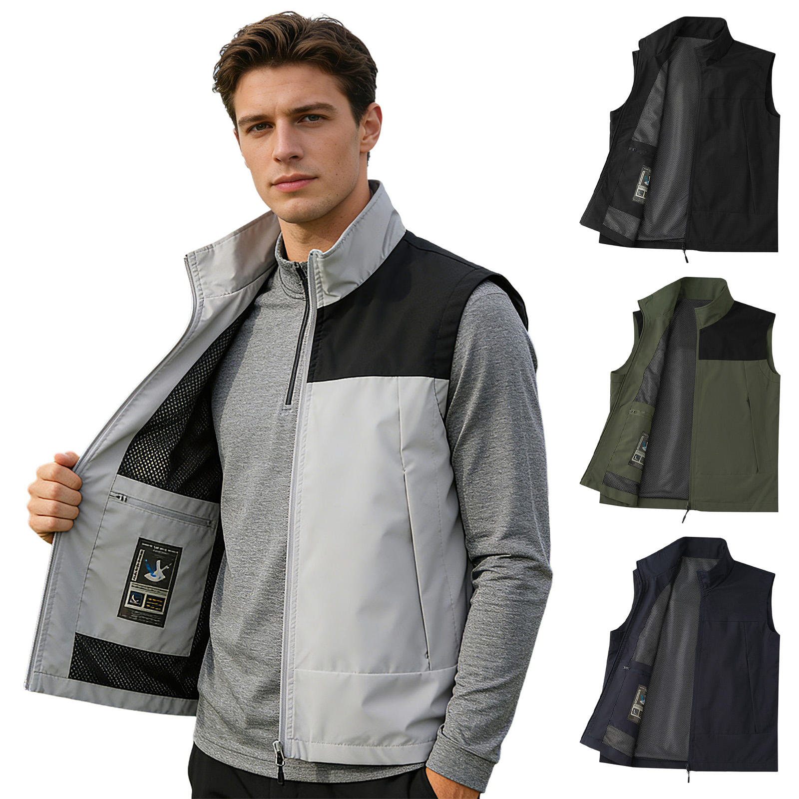 Outdoor Camping In Winter - # M-5XL 남성용 골프 조끼 스탠드