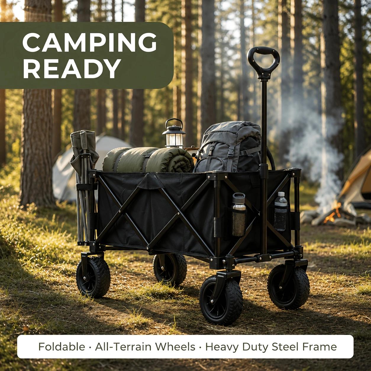 Outdoor Camping Shop - 헤비 듀티 접이식 웨건 카트, 접이식
