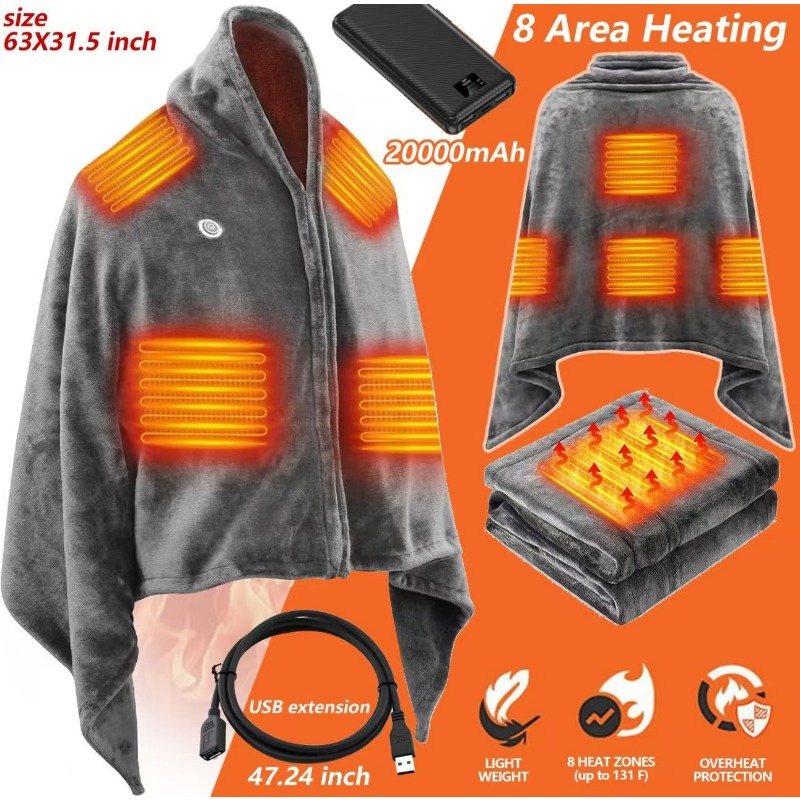 Outdoor Camping Heated Blanket - 2025년 신제품 USB 가열 숄 블랭킷,