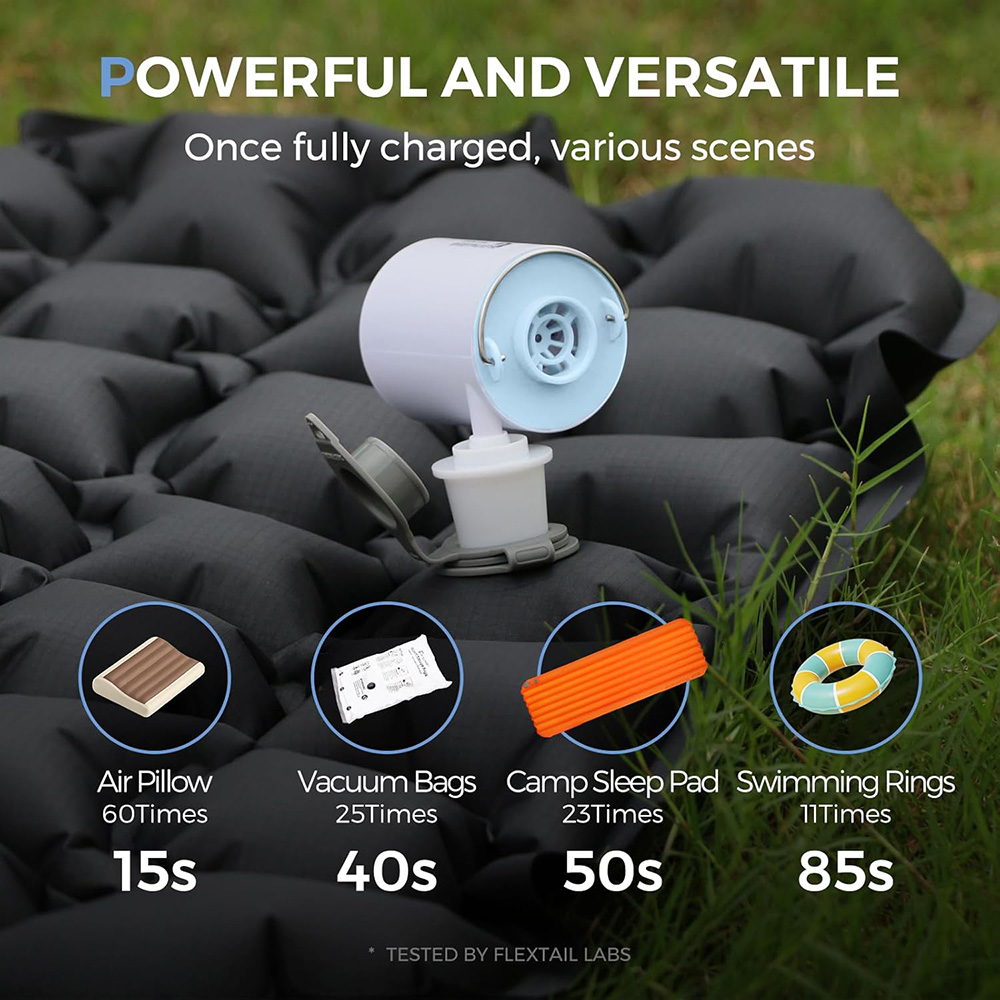 FLEXTAIL 휴대용 공기 펌프, 조명이 있는 미니  - Outdoor Camping Sleeping Bag 리뷰 및 가격
