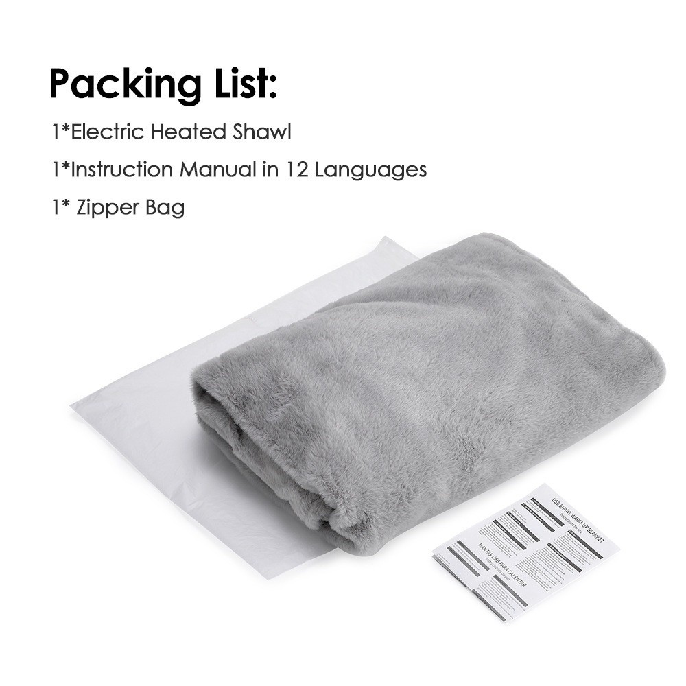 고품질 착용 가능한 USB 전기 가열 담요 세탁 가능  - Outdoor Camping Heated Blanket 리뷰 및 가격