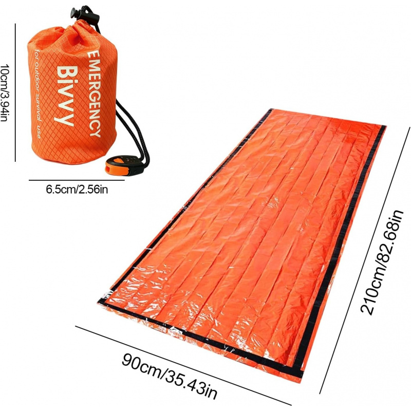 2팩 비상용 침낭, 프리미엄 파우치, 호루라기 및 휴대 - Outdoor Camping Sleeping Bag 리뷰 및 가격