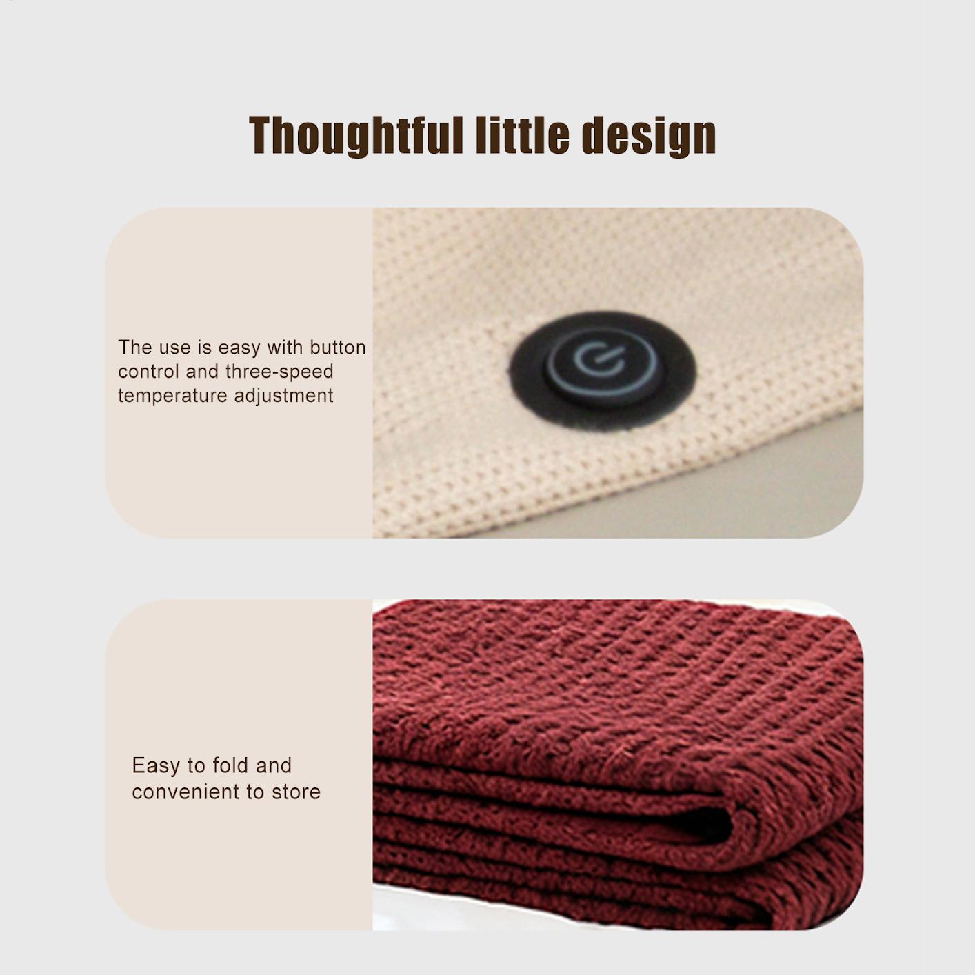 휴대용 가열 숄 3단계 USB 가열 숄 지퍼 포함 사무 - Outdoor Camping Heated Blanket 리뷰 및 가격