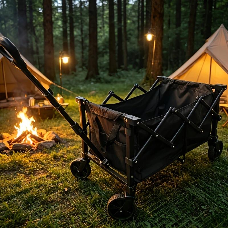 헤비 듀티 접이식 웨건 카트, 접이식 유틸리티 트롤리, - Outdoor Camping Shop 리뷰 및 가격